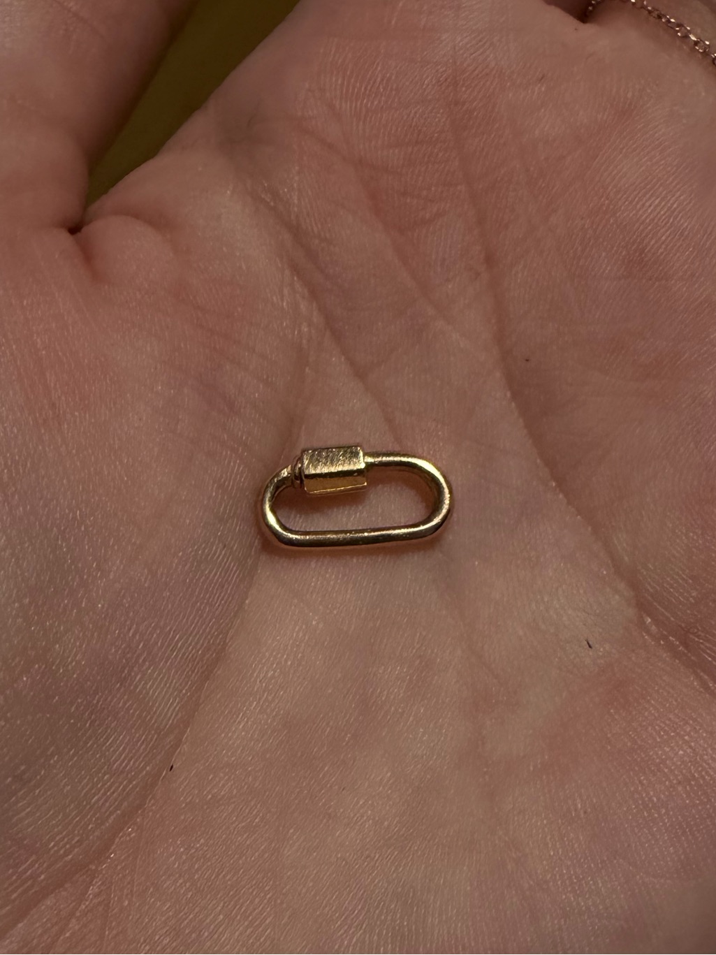 14k Solid Gold Carabiner Lock